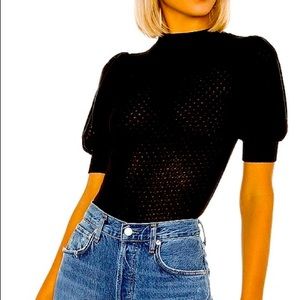 BRAND NEW GOOD LUCK POINTELLE TOP IN BLACK!